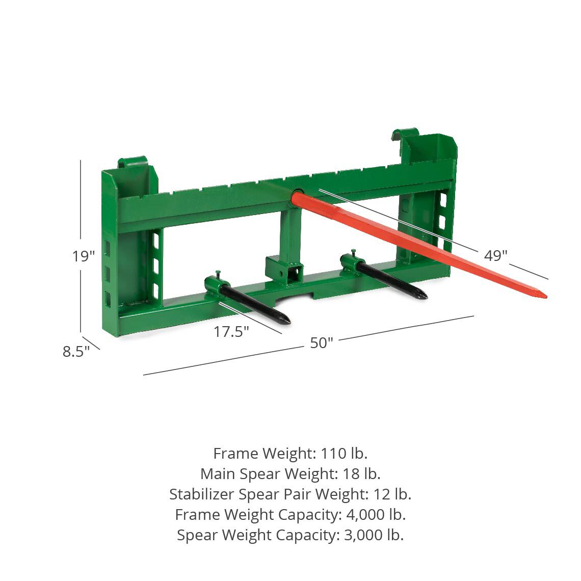 Economy Series Hay Frame Attachment, Fits John Deere Tractors