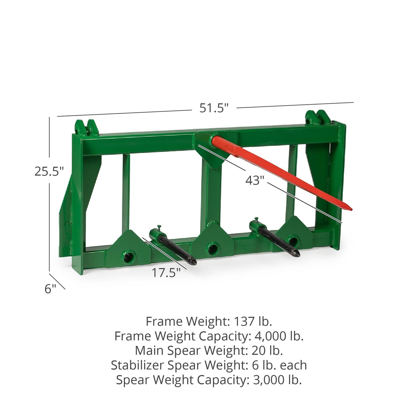 HD Hay Frame with Stabilizers Fits John Deere Tractors