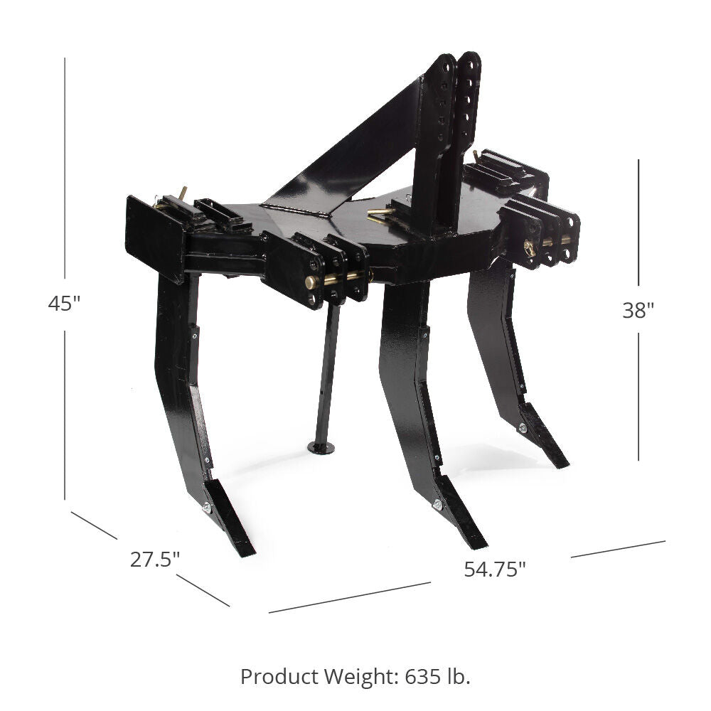 3 Point 3 Shank Subsoiler Fits Category 1 and 2 Tractors