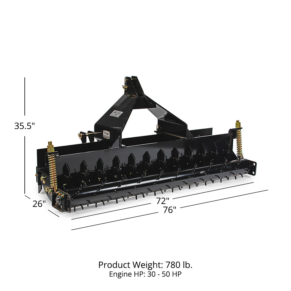 3 Point Soil Pulverizer Fits Category 1 and 2 Tractors