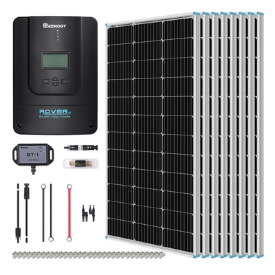 800W 12V/24V Monocrystalline Solar Premium Kit w/Rover 60A Charger Controller SKU:  RKIT800DPM-RVR60-US