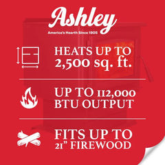 Ashley Hearth 2,500 Sq. Ft. Pedestal Wood Stove AW2520E-P