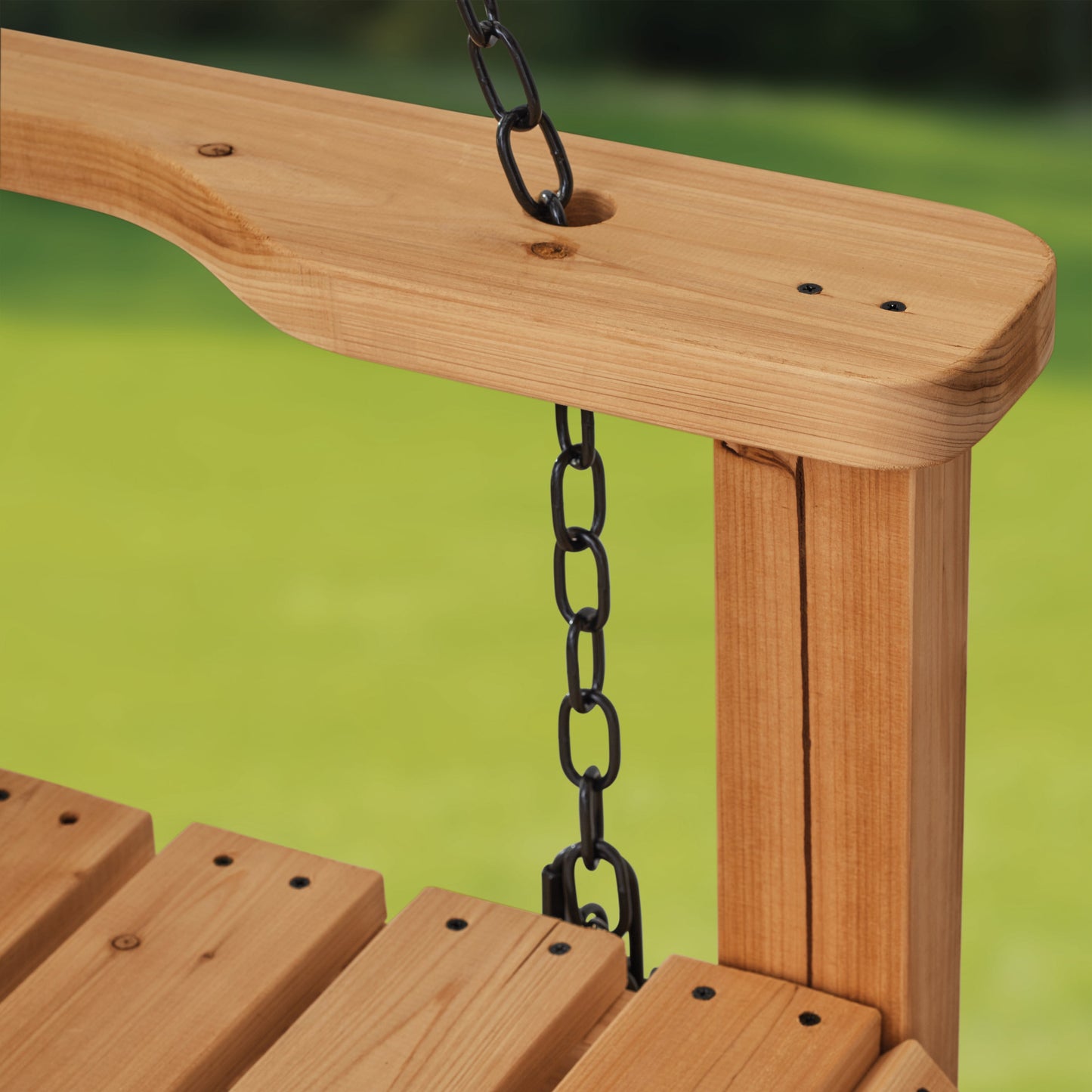 Cedar Farmhouse Porch Swing Light Brown