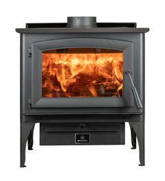 Breckwell CH20 27" Black Finish Freestanding Wood Burning Stove on Legs With Blower