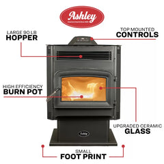 Ashley Hearth Pellet Stove 90 lb. Hopper (2,200 Sq. Ft.) AP5617-P