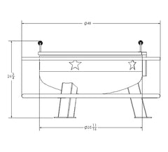 Old Couny BBQ Pits, 36” Fire Pit ID # 3130317 Model # FP-Round 36
