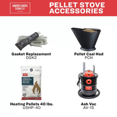 Ashley Hearth Pellet Stove 40 lb. Hopper (1,800 Sq. Ft.) AP5613-W