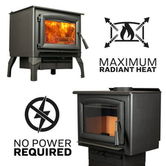 US Stove co 2,000 Sq. Ft. Pedestal Wood Stove US2000-P