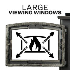 US Stove co 2,500 Sq. Ft. Wood Stove with Cast Iron Legs & Blower US2500E-BL