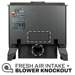 US Stove co 2,500 Sq. Ft. Wood Stove with Cast Iron Legs & Blower US2500E-BL