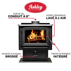Ashley Hearth 2,500 Sq. Ft. Pedestal Wood Stove AW2520E-P