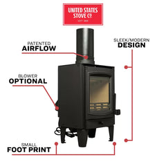 US Stove co 750 Sq. Ft. Tiny Wood Stove TH-100