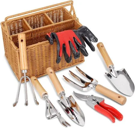 SOLIGT Garden Tools Set with Basket
