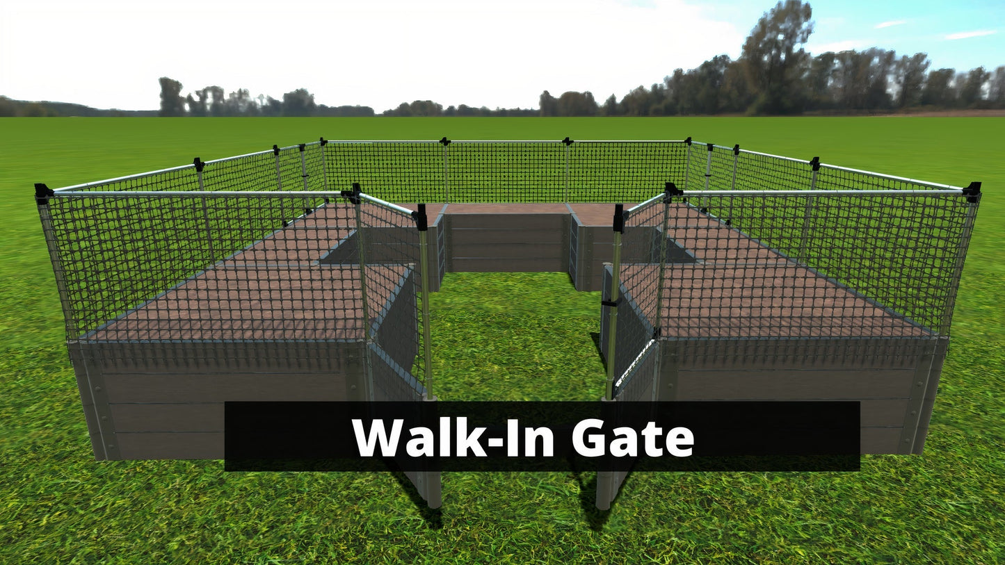 Walk-In 'Center Cross' 12' x 12' Animal Barrier Raised Garden Bed - 2" Profile